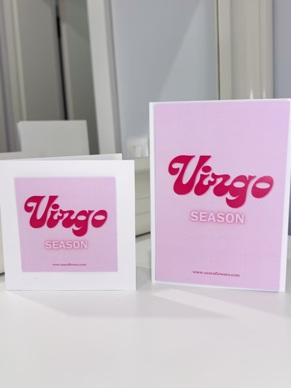 Картичка за рожден ден с персонализирана зодия в розово